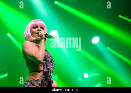 Norway, Bergen - April 29, 2019. The Belgian eurodance gruop Paradisio performs a live concert during the We Love the 90’s show at Bergenshallen in Bergen. (Photo credit: Gonzales Photo - Jarle H. Moe). Stock Photo