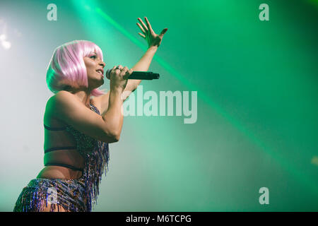 Norway, Bergen - April 29, 2019. The Belgian eurodance gruop Paradisio performs a live concert during the We Love the 90’s show at Bergenshallen in Bergen. (Photo credit: Gonzales Photo - Jarle H. Moe). Stock Photo