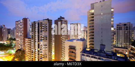 Panoramic view of Batel neighborhood and Praca do Japao (Japan Square),  Curitiba, Parana State, Brazil Stock Photo