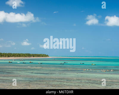 beach view with boats in Maragogi, Alagoas Stock Photo