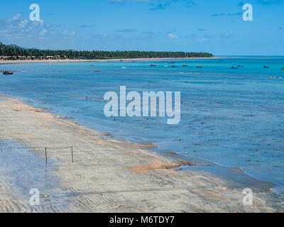 beach view with boats in Maragogi, Alagoas Stock Photo