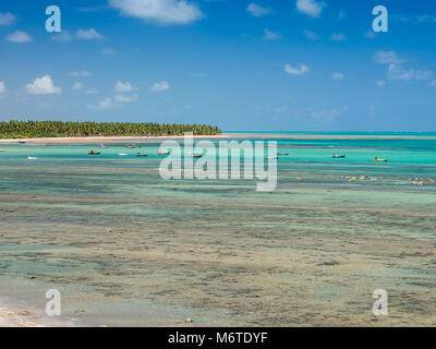 beach view with boats in Maragogi, Alagoas Stock Photo