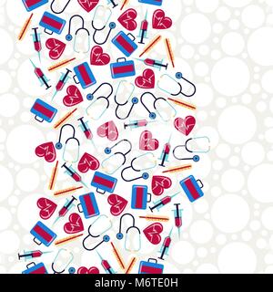 Medical and health care seamless pattern Stock Vector