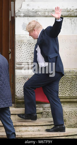 Foreign Secretary Boris Johnson arriving at the Foreign & Commonwealth Office, London. Stock Photo