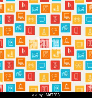 Home appliances and electronics seamless patterns Stock Vector