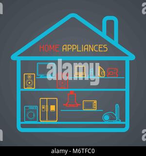 Home appliances and electronics background Stock Vector