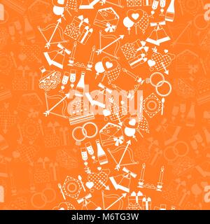 Seamless wedding pattern in retro style Stock Vector