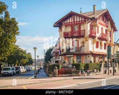 HONDARRIBIA, SPAIN-FEBRUARY 15, 2018: Modern architecture in the streets of the town Stock Photo