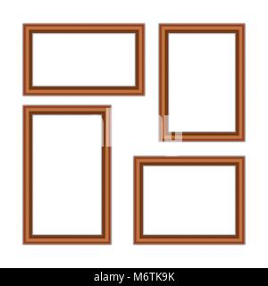 Wooden frames, isolated on white background Stock Vector