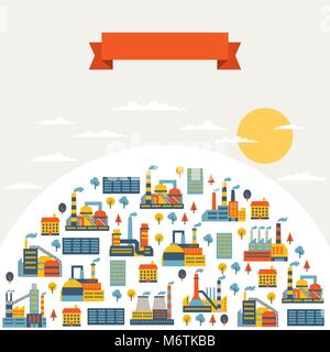 Industrial factory buildings background Stock Vector Image & Art - Alamy