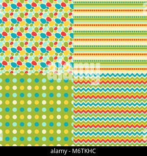 Happy Easter set of seamless patterns Stock Vector