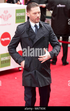 Tom Hardy arrives at The Prince's Trust Awards at the London Palladium. Stock Photo