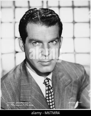 Fred MacMurray, Head and Shoulders Publicity Portrait for the Film, 'Practically Yours', Paramount Pictures, 1944 Stock Photo