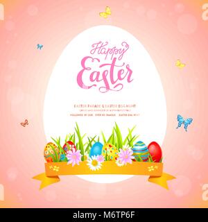 Orange easter card frame Stock Vector