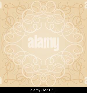 Background with ornamental curly frame in retro style Stock Vector