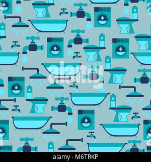 Seamless pattern with plumbing equipment Stock Vector