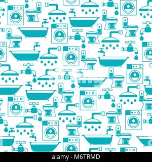 Seamless pattern with plumbing equipment Stock Vector