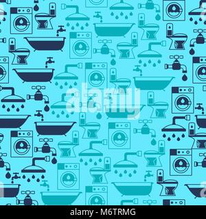 Seamless pattern with plumbing equipment Stock Vector