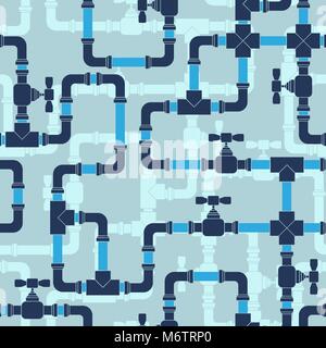 Seamless pattern with water pipeline Stock Vector