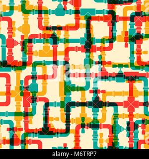 Seamless pattern with water pipeline Stock Vector