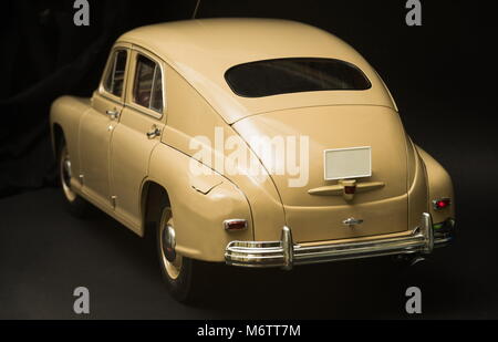 St. Petersburg, Russia, 7 October 2015 Model of Soviet car Gaz M 20 Victory 1946 rear view Stock Photo