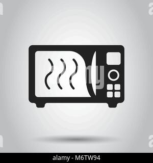 Microwave flat vector icon. Microwave oven symbol logo illustration. Business concept simple flat pictogram on isolated background. Stock Vector