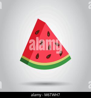 Watermelon sign vector icon. Realistic 3d ripe fruit illustration. Business concept simple flat pictogram. Stock Vector