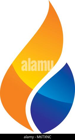 Water Fire Flame Gas Oil Stock Vector