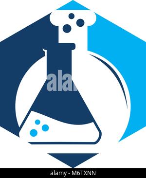 Flask hexagon Logo Design Template Vector Stock Vector