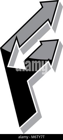 Logo F with Arrow Stock Vector