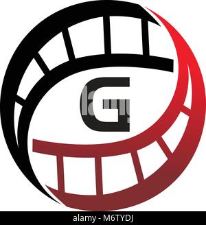 Film Solutions Initial G Stock Vector