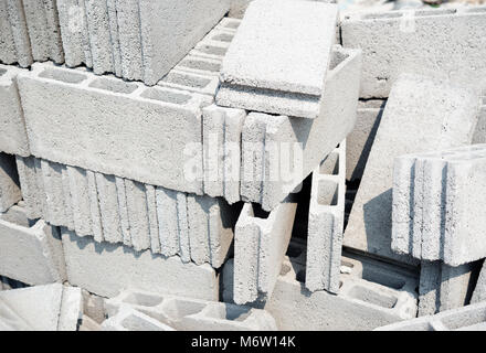 Stack of concrete blocks Stock Photo