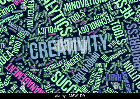 Creativity, business conceptual word cloud for for design wallpaper, texture or background Stock Photo