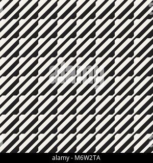 Vector seamless black and white halftone lines pattern. Abstract geometric retro background design. Stock Vector