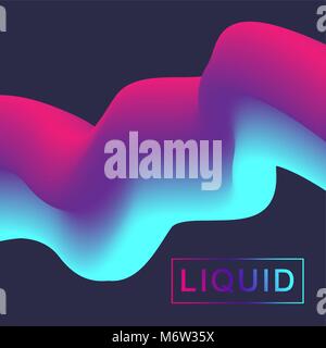 Abstract fluid 3d shapes vector trendy liquid colors backgrounds set. Colored fluid graphic composition illustration. Vibrant gradient fluids. Modern visual communication poster design Stock Vector