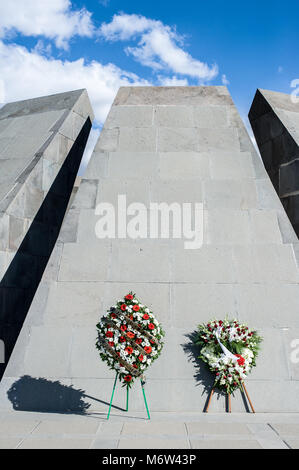 View on the Tsitsernakaberd Armenian Genocide memorial complex in Yerevan,Armenia Stock Photo