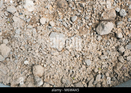 Dry land with stones after rained Stock Photo