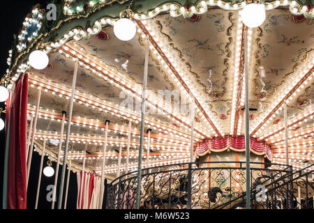 Lights of a carousel in central Moscow Stock Photo
