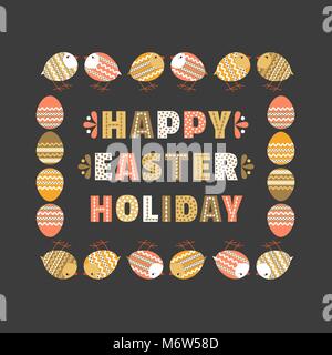 Chicken egg Easter card Stock Vector