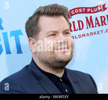 'Peter Rabbit' premieres at The Grove  Featuring: James Corden Where: Los Angeles, California, United States When: 03 Feb 2018 Credit: Adriana M. Barraza/WENN.com Stock Photo