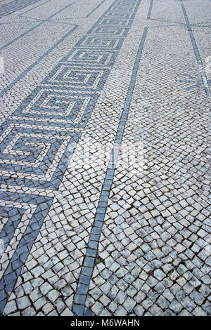 Detail of the typical portuguese pavement, the calçada portuguesa Stock Photo