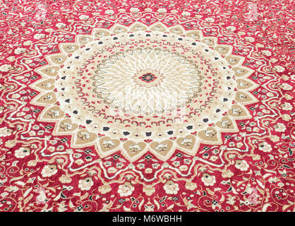 Floral pattern on the wool carpet in the Thai church. Stock Photo