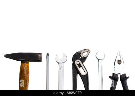 Set of tools, Many tools on white background. With copy space. Stock Photo