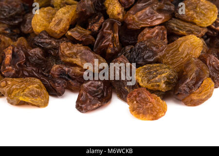 Dried raisins isolated on white background.  With clipping path. Stock Photo
