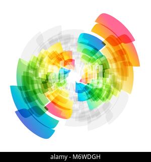 Bright abstract geometric element isolated on white background Stock Vector