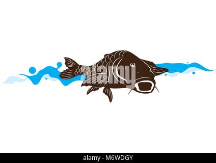 carp fish, vector illustration Stock Vector