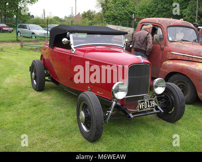 Customised car on display at Thorpe camp visitor centre Stock Photo