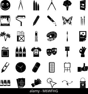 Varnish icons set, simple style Stock Vector