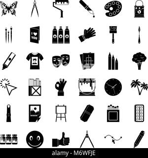 Dye icons set, simple style Stock Vector