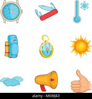 Tracking icons set, cartoon style Stock Vector